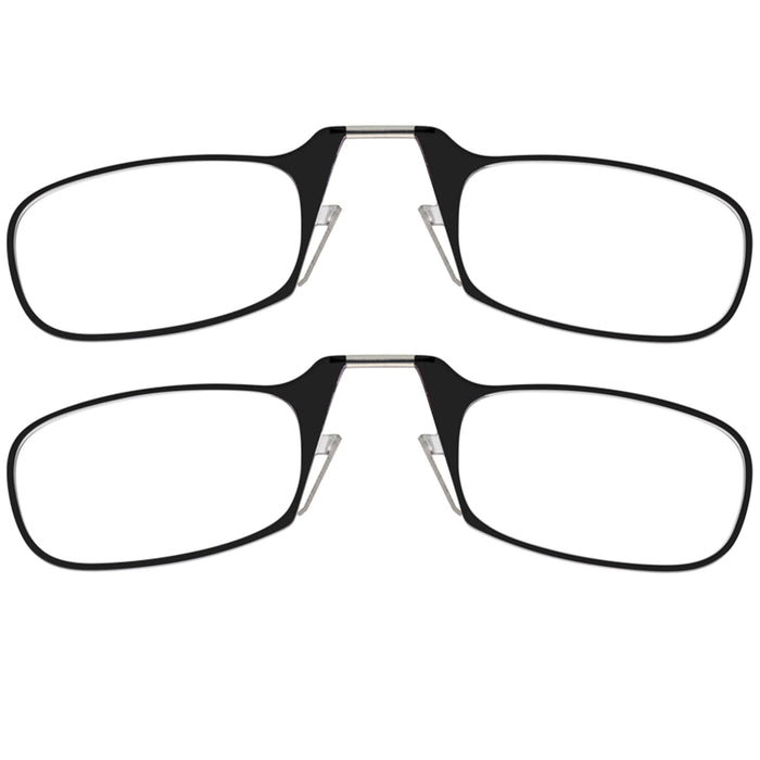 ThinOptics Readers Rectangular Reading Glasses, Black, 44mm + (2.5)