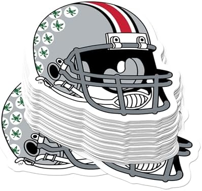 The Ohio State University Helmet Logo 50ct Vinyl Large Deluxe Sticker Pack Stacked – Stickers for Laptops, Water Bottles, Scrapbooking, Skateboards, Indoor/Outdoor – Officially Licensed