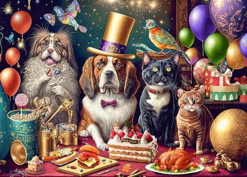 HUADADA Jigsaw Puzzles for Adults 1000 Pieces, Family Dinner Interlock Perfectly Letter on Back No Dust, Home Decor Birthday Party Toy for Men Women Elders Seniors (27.5"x19.6"), 1:1 Poster