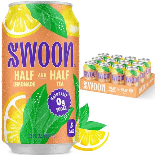 Swoon Half Unsweetened Iced Tea & Lemonade - Low Carb Beverage - 12-Pack