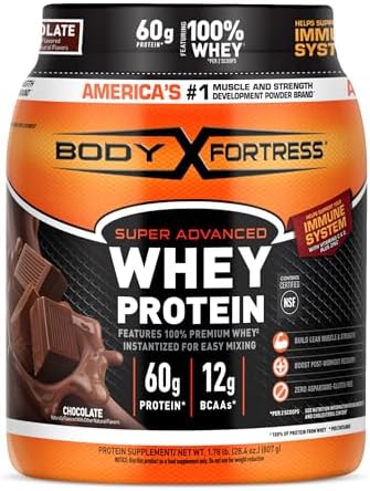 Body Fortress 100% Whey, Premium Protein Powder, Chocolate, 1.78lbs (Packaging May Vary)