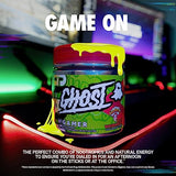 GHOST Gamer: Energy and Focus Support Formula - 40 Servings, Warheads Sour Watermelon - Nootropics & Natural Caffeine for Attention, Accuracy & Reaction Time - Vegan, Gluten-Free