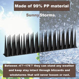 Bird Spikes 4 Inch High， Pigeon Outdoor Deterrent Spikes, Used to Keep Cats Small to Medium Sized Birds Away. Bird Plastic Fence Spikes for Railing and Roof.Away Covers 10.7 Feet(325cm), Black
