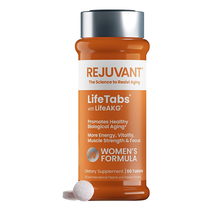 Rejuvant LifeTabs Women's Longevity Supplement - 60 Capsules with Patented Ca-AKG (Calcium Alpha-Ketoglutarate) Formula for Youthful Skin and Anti-Aging Formula