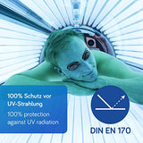 MEDlight Premium LED & UV Safety Glasses for Reliable Eye Protection I Tested according to DIN 170 I from Germany I Adjustable Solarium Glasses for Sun Bed and Sun on the Beach