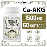 Liposomal Calcium AKG Supplement 1500 MG (Alpha-Ketoglutaric Acid), High Absorption, More Effective Than AAKG, Ca AKG for Longevity, Age Defense, Cellular Energy, Metabolic Function, 480 Softgels