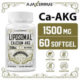 Liposomal Calcium AKG Supplement 1500 MG (Alpha-Ketoglutaric Acid), High Absorption, More Effective Than AAKG, Ca AKG for Longevity, Age Defense, Cellular Energy, Metabolic Function, 360 Softgels