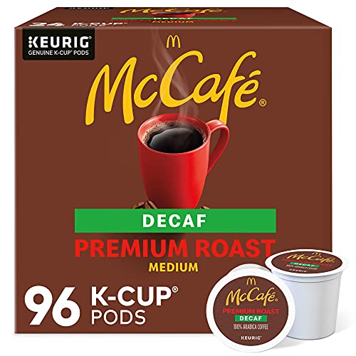 McCafe Premium Roast Decaf Coffee, Single Serve Keurig K-Cup Pods, Decaffeinated, 96 Count