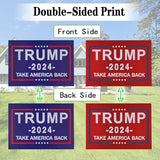 2 Pcs Trump Yard Signs 2024, Corrugated Plastic Signs with H-Metal Stakes, Double-Sided Printing, Fade-Resistant, Weatherproof, Suitable for Lawn, Garden, Outdoor, Ground, Front Yard, 12" x 17"