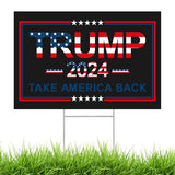 Evermight Large 24"x 16" Donald Trump 2024 Yard sign for President Election with Metal H-Stakes,MAGA Take America Back Signs, Vote for Republican, Double Sided Print for Outdoor Garden Decorations