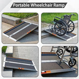 TaiH Leo 4FT Wheelchair Ramp, 48" L x 29" W Threshold Ramp, 800 LBS Capacity Wheel Chair Ramp, Portable Wheelchair Ramp Scooter Ramp, for Home, Steps, Stairs, Doorways, Curbs