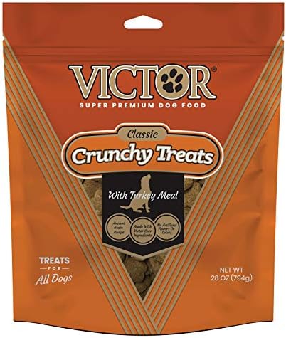 Victor Super Premium Dog Food – Classic Crunchy Dog Treats with Turkey Meal – Gluten-Free Treats for Small, Medium and Large Breed Dogs, 28oz
