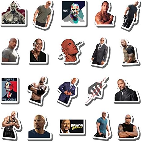 20 PCS Stickers Pack Dwayne Aesthetic Johnson Vinyl Colorful Waterproof for Water Bottle Laptop Bumper Car Bike Luggage Guitar Skateboard