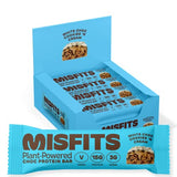 MISFITS Vegan Protein Bar, High Protein, Low Sugar, Gluten Free, Plant Based Protein Bar, 12 Pack (Cookies And Cream)