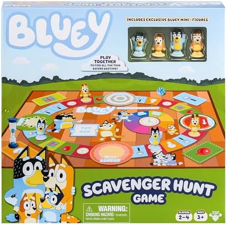 Bluey Scavenger Hunt Game. A Fun Board Game Full of Fun Activities to Perform, Things to Find and Questions About to Answer
