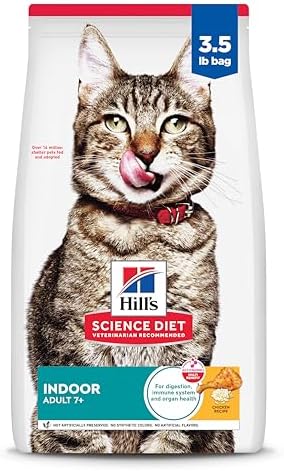 Hill's Science Diet Indoor, Senior Adult 7+, Easy Litter Box Cleanup, Dry Cat Food, Chicken Recipe, 3.5 lb Bag