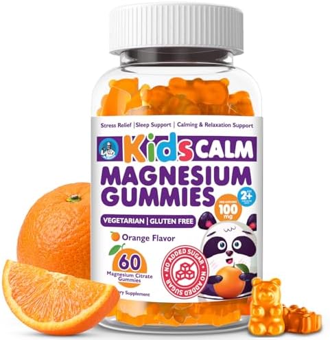 DR. MORITZ Sugar-Free Calm Magnesium Gummies for Kids and Adults - Non-GMO Kids Magnesium Gummies - Orange Flavor - 1-Pack (60 Count)
