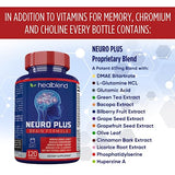 Neuro Plus Brain & Focus Formula - Nootropic Brain Booster Supplement, Supports Brain Health, Mental Clarity & Focus - Enhances Concentration & Mental Energy – 120 Capsules