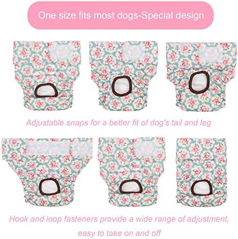 CuteBone Dog Diapers Female Washable Small Medium Large 3 Pack Reusable Doggie Diapers Puppy Period Pants for Doggy Heat Cycle Peeing D14XS