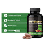 KORESELECT Tart Cherry Extract Capsules 16,000mg, MSM Joint Support Supplement for Men & Women with American Ginseng, Antioxidant Strength Joints Mobility & Comfort Strength - 60 Vegan Capsules