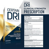 Certain Dri Prescription Strength Clinical Antiperspirant Roll-On Deodorant, Hyperhidrosis Treatment for Men & Women, Unscented, 1.2 Fl oz, 1 Pack