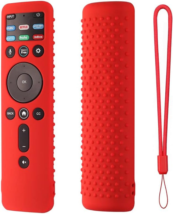 Silicone Cover for VIZIO XRT260 Smart TV Remote VIZIO XRT260 Silicone Case Cover Shockproof Anti Slip Silicone Skin Sleeve with Lanyard(Red)