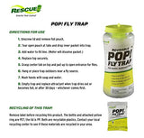 RESCUE! POP! Reusable Fly Trap with Fast-Acting Water-Soluble Attractant for Home & Agricultural Settings, Durable Recyclable Plastic (Pack of 4)