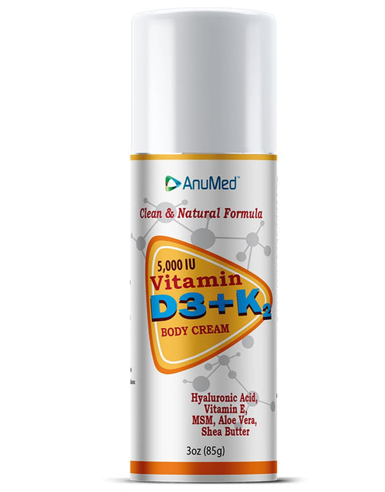 Anumed Vitamin D3 & K2 Moisturizing Cream – With Magnesium, Hyaluronic Acid, and Vitamin E – For Hydration & Skin Care – 3oz
