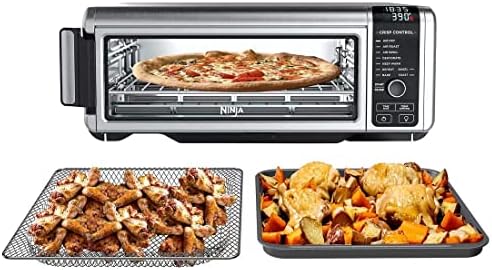 Ninja FT102CO Foodi 9-in-1 Digital Air Fry Oven Air Fry, Air Roast, Air Broil, Bake, Bagel, Toast, Dehydrate, Keep Warm, and Reheat, Stainless Steel (Renewed)