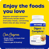 Enzymedica Digest, Full-Range, Everyday Digestive Enzymes, Offers Fast-Acting Gas & Bloating Relief, 90 Count