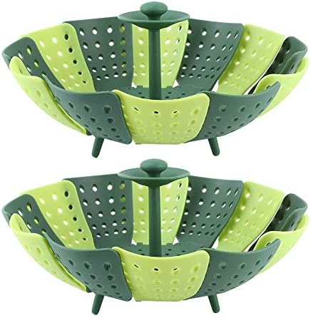 2pcs Foldable Steamer Basket,Food Steamer,Vegetable Steaming Basket For Pot,Instant Pot Steamer Basket High Temperature Resistant Cooker Dish Steamer Basket For Steaming Fruit