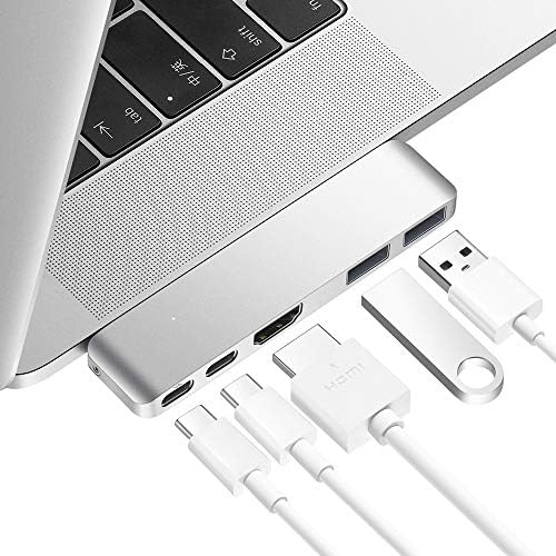 Mini USB C Hub Adapter Dongle for 2025/2024-2020 MacBook Air 13” 15” M3 M2 M1, MacBook Air USB Adapter with 4K HDMI, 100W PD, 40Gbps TB3 5K@60Hz, USB-C and 2 USB 3.0 (Silver)