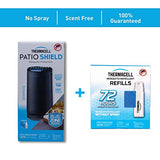 Thermacell Patio Shield Bundle - Mosquito Repeller + 36-Hour Refill Pack; Includes 4 Fuel Cartridges & 12 Repellent Mats for a Total of 48 Hours of Mosquito Repellent for Patio; Bug Spray Alternative