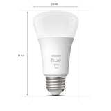 Philips Hue Smart 75W A19 LED Bulb - Soft Warm White Light - 2 Pack - 1100LM - E26 - Indoor - Control with Hue App - Works with Alexa, Google Assistant and Apple Homekit