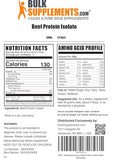 BULKSUPPLEMENTS.COM Beef Protein Isolate Powder - No Sugar Added, Gluten Free, Lactose Free Protein Powder, Keto Friendly - 25g of Protein - 30g per Serving (500 Grams - 1.1 lbs)