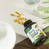 Black Seed Oil Capsules 1000mg - Vegan Cold-Pressed Nigella Sativa Black Seed Oil, Nature's Pure Black Cumin Seed Oil for Immune, Hair and Brain Support, Non-GMO - 180 Capsules