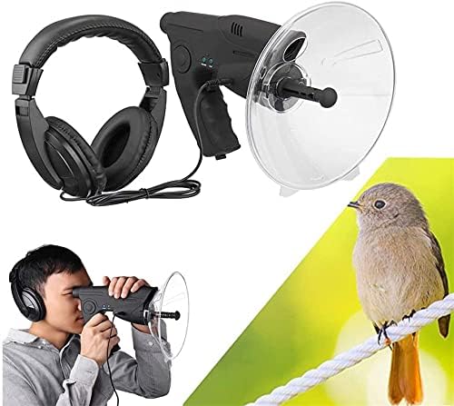 WlP Parabolic Microphone Monocular, Monocular X8 Times Long Distance Hearing Device, Nature Observing Record Listening Observing Device Up to 300 FT Magnification Monocular Sound Amplifier