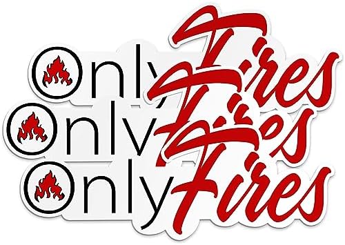 (3PCS) Only Fires Sticker Firefighter Helmet Hard Hat Fireman Stickers For Men Father Dad Adults Funny Decals Waterproof Vinyl Sticker for Water Bottle Tumbler Phone Case Cars Laptops Gifts (2 Inches)