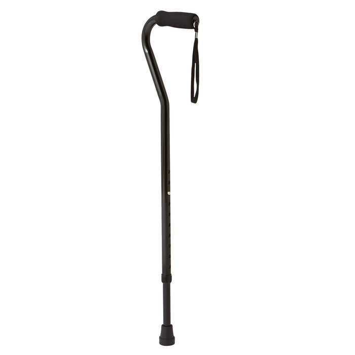 Medline Aluminum Offset Walking Cane for Seniors & Adults is Portable and Lightweight for Balance, Knee Injuries, Mobility & Leg Surgery Recovery, Black