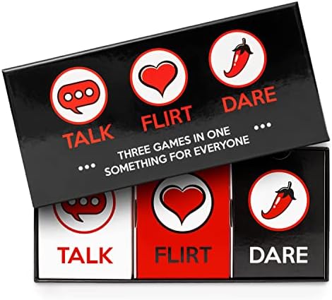 Romantic Game for Couples - Talk Flirt Dare - Perfect Valentine’s Day Treat for Him, Her - Date Night Box - Exciting Levels for Connection & Intimacy