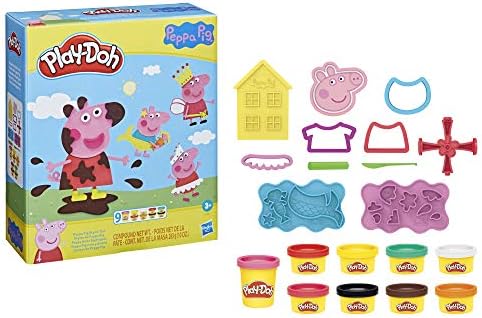Play-Doh Peppa Pig Stylin' Set, Peppa Pig Playset with 9 Cans and 11 Tools, Peppa Pig Toys for 3 Year Old Girls and Boys and Up