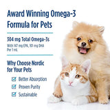 Nordic Naturals Omega-3 Pet, Unflavored - 2 oz - 304 mg Omega-3 Per One mL - Fish Oil for Small Dogs & Cats with EPA & DHA - Promotes Heart, Skin, Coat, Joint, & Immune Health