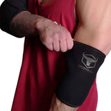 Elbow Sleeves 5mm (1 Pair) - High Performance Elbow Sleeve Support for Weightlifting, Weight Training & Powerlifting - Best Compression Straps - for Men and Women (Small, Black/Black)