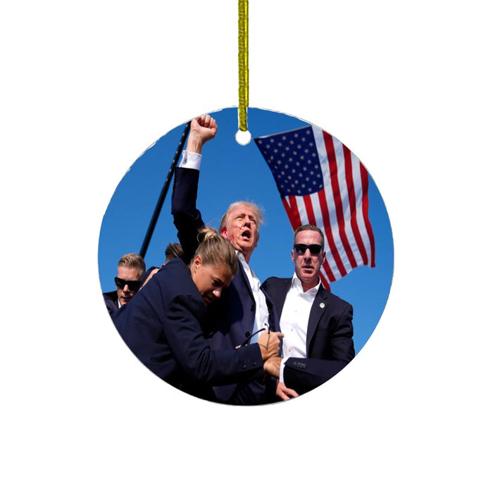 Trump Ceramic Christmas Tree Ornament | Fist Pump