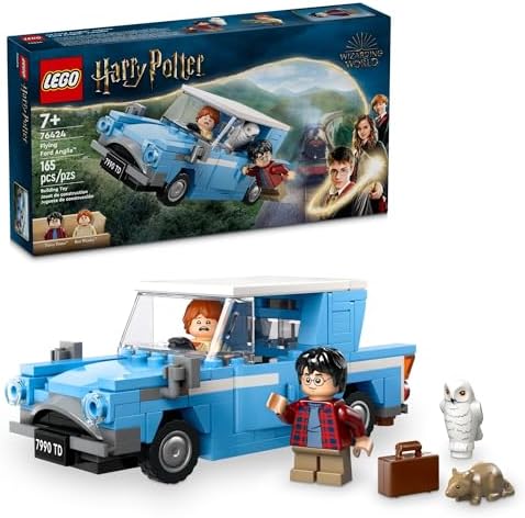 LEGO Harry Potter Flying Ford Anglia, Buildable Car Toy with 2 Minifigures for Role Play, Fantasy Playset for Kids, Harry Potter Car, Gift for Boys, Girls and Any Fan Ages 7 and Up, 76424