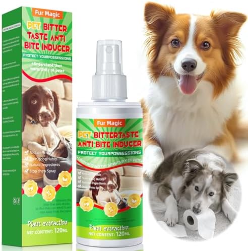 No Chew Spray For Dogs, Bitter Apple Spray For Dogs Stop Chewing Furniture, Shoes, Prevent Licking Bandages, No Alcohol & Trace, Safe Dog Training & Behavior Aids Spray, Indoor & Outdoor Use120ML