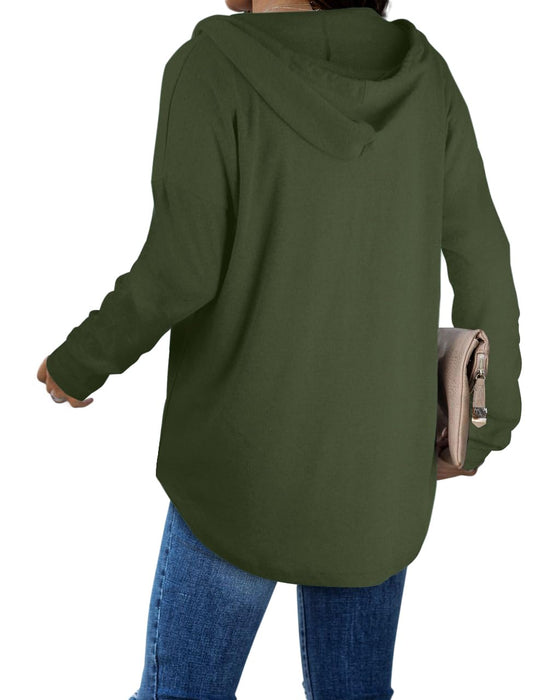 Womens Casual Long Sleeve Sweatshirt V Neck Trendy Pullover Christmas Shirts Comfy Hoodies for Women Fall Tops Army Green XL