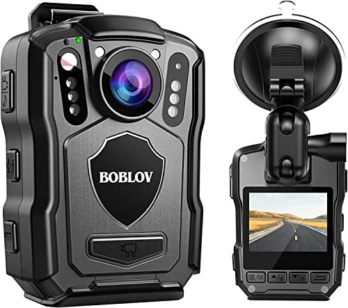 BOBLOV M5 2K 256G Police Body Camera, GPS Enabled &1440P Body Mounted Cam, Body Cam Built-in 4200MAH Battery,12Hours Record, IP67 Water Resistant, for Law Enforcement, with Car Suction Mount