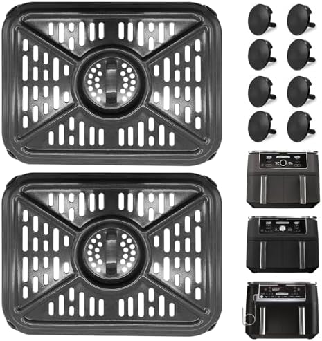 Air Fryer Grill Pan for Ninja AD350CO DZ401 Foodi 10 Quart 6 in 1 DualZone XL 2 Baskets Air Fryer, Replacement Air Fryer Crisper Plate Grill Plate Tray Accessories, Dishwasher Safe