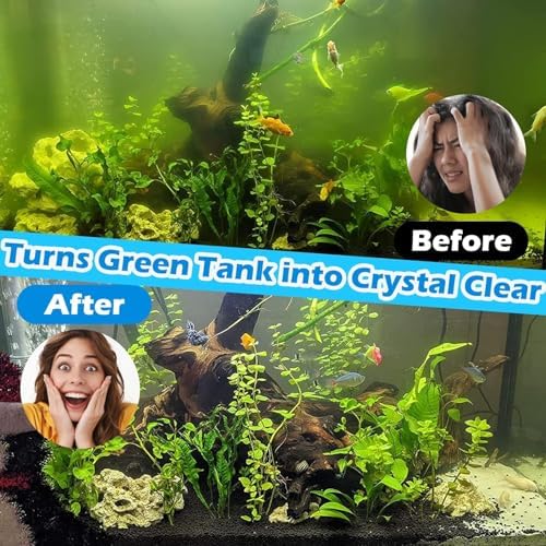 Aquarium U-V Filter 158GPH for 10-45 Gallon Small Betta Fish Turtle Tank, Internal Filter w/ Aeration Bio Sponge Green Clean Machine Green Killing Deodorization Keep Saltwater Freshwater Crystal Clear